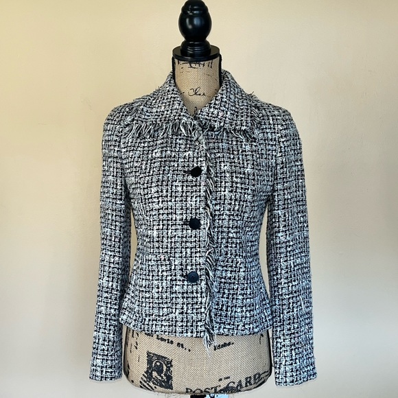 Single Breasted Tweed Jacket Blazer - Picture 1 of 10